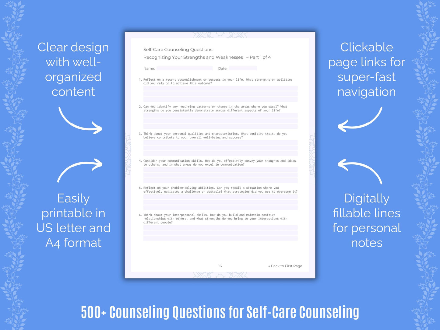 Self-Care Counseling Counseling Templates