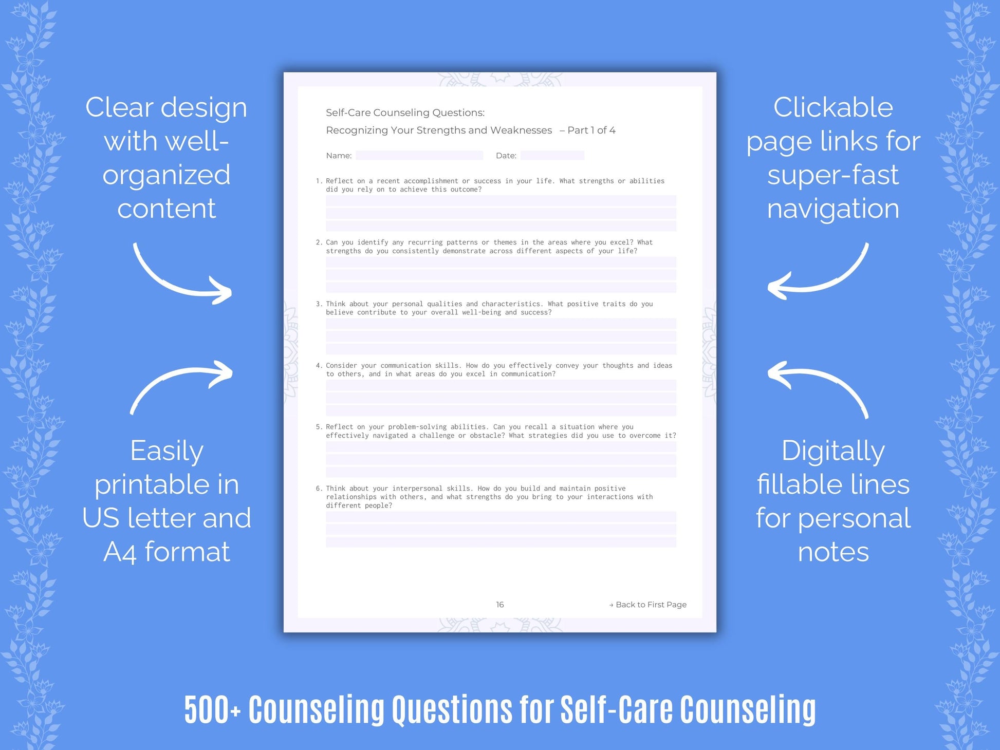 Self-Care Counseling Counseling Templates