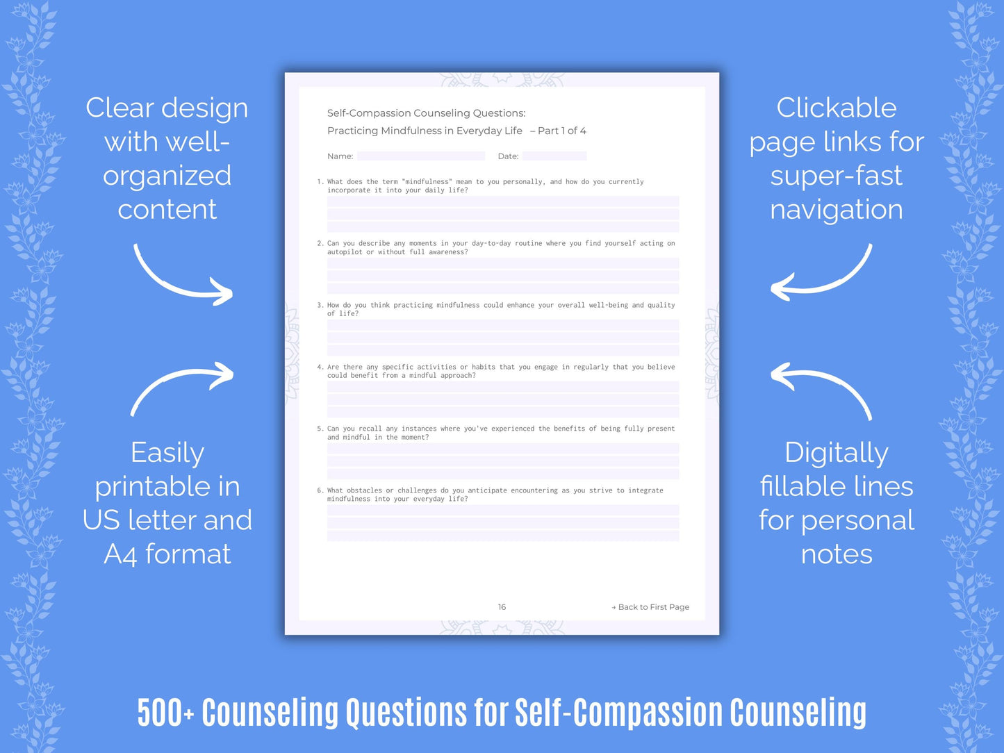 Self-Compassion Counseling Counseling Templates