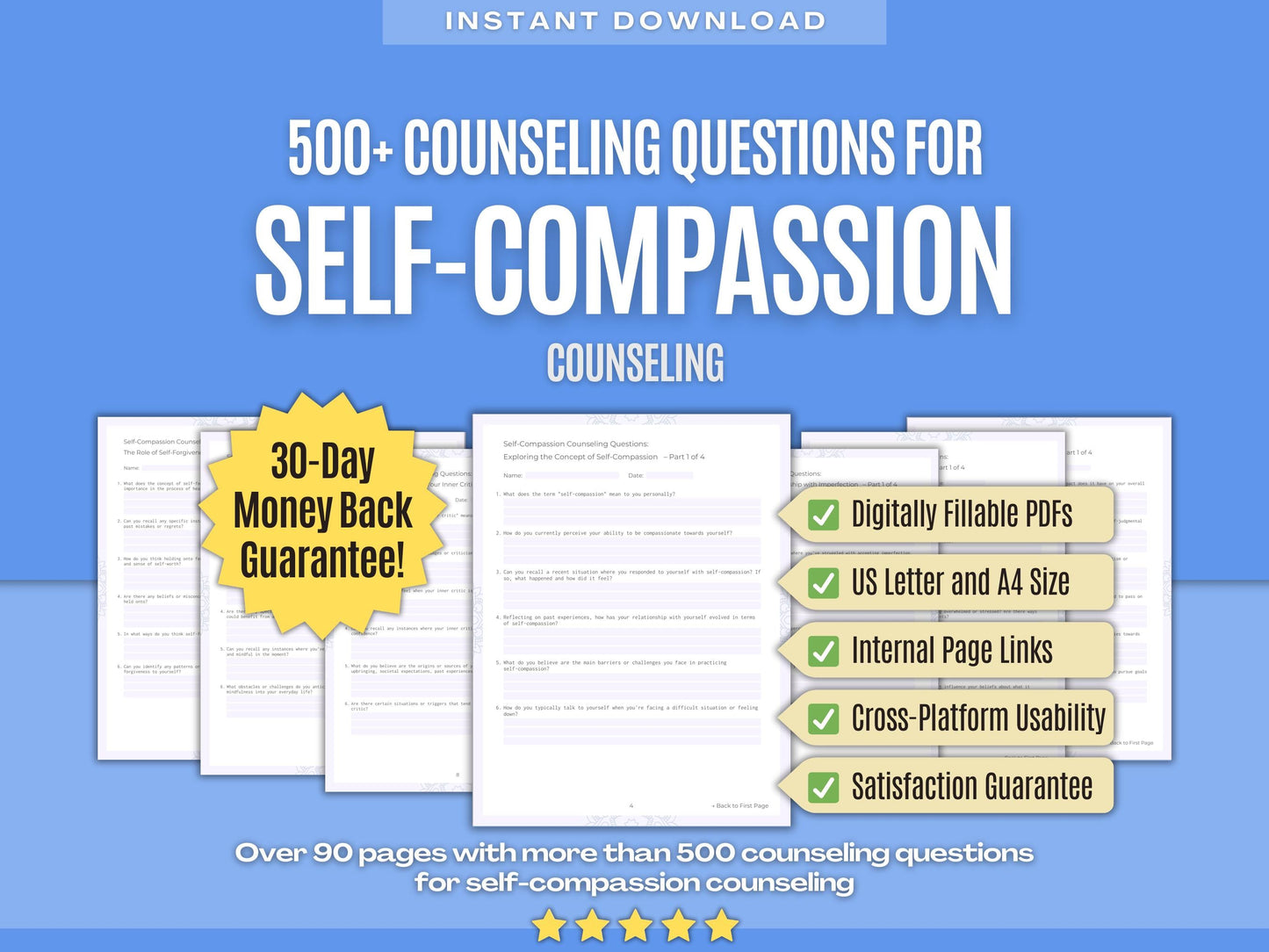 Self-Compassion Counseling Psychology Workbooks