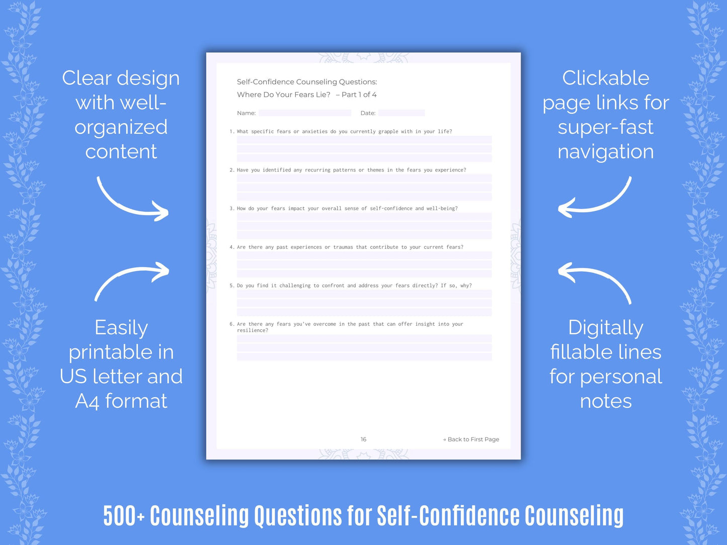 Self-Confidence Counseling Counseling Templates