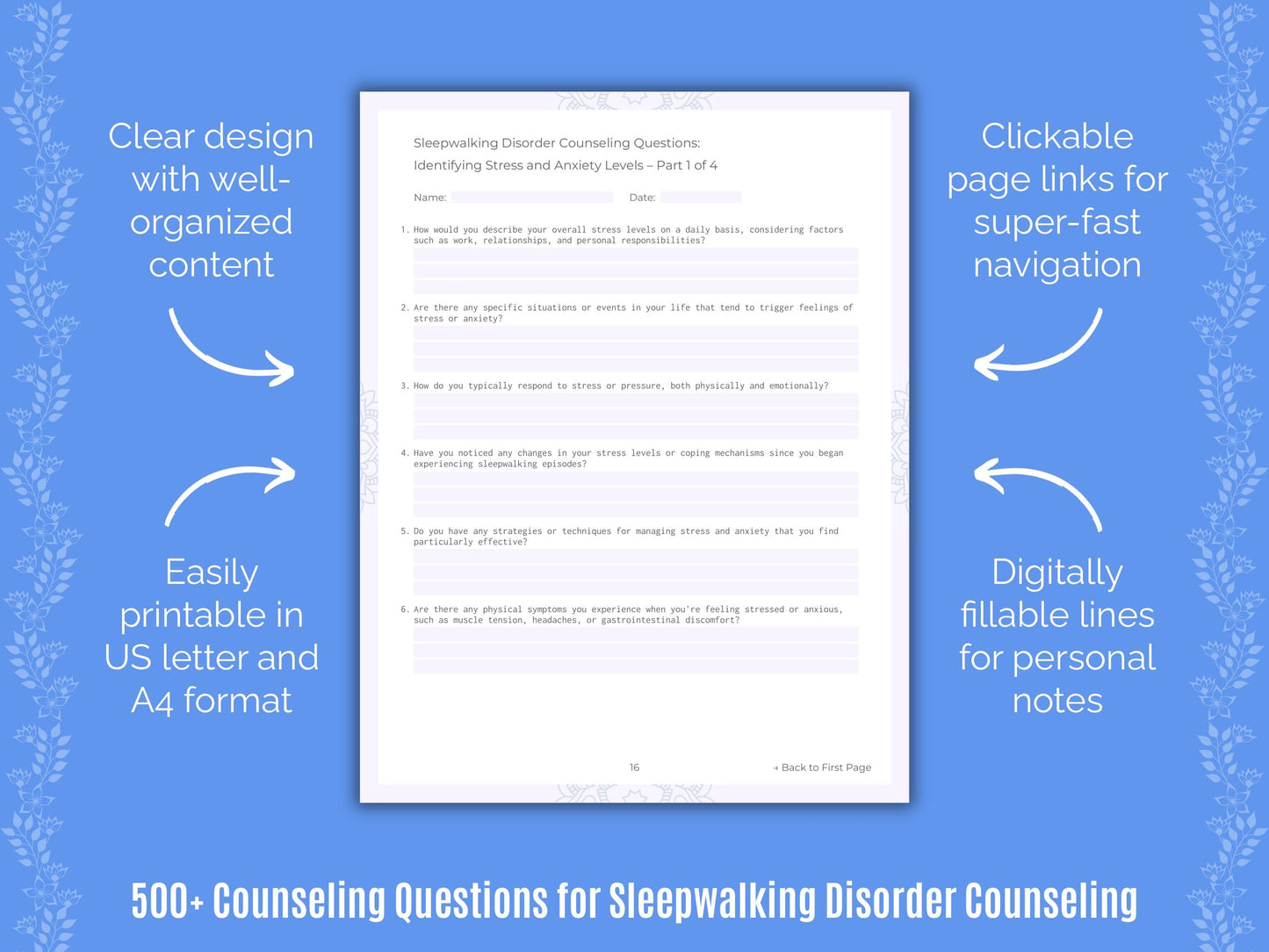 Sleepwalking Disorder Counseling Counseling Templates