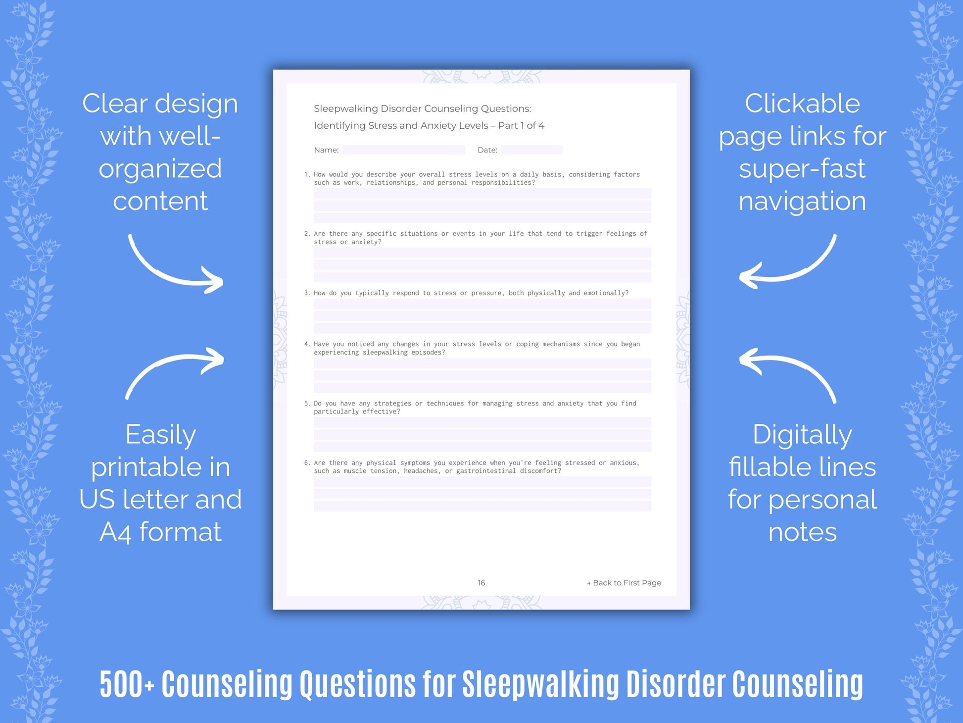 Sleepwalking Disorder Counseling Counseling Templates