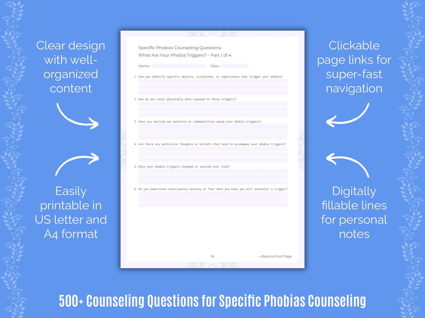 Specific Phobias Counseling Counseling Templates