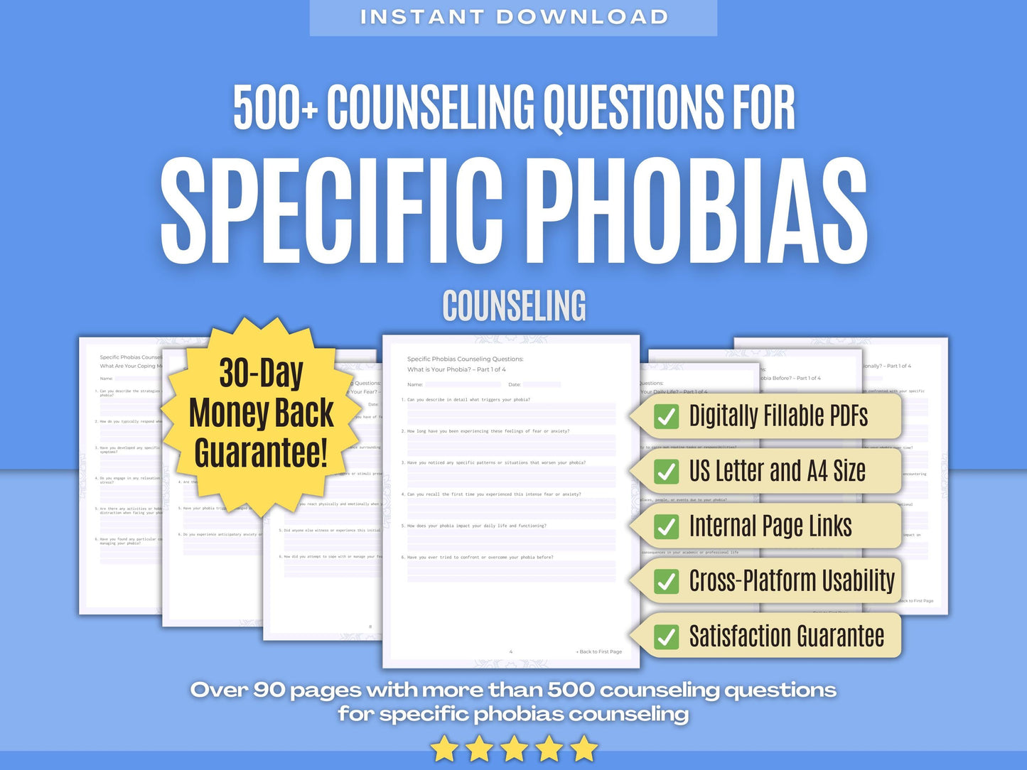 Specific Phobias Counseling Psychology Workbooks