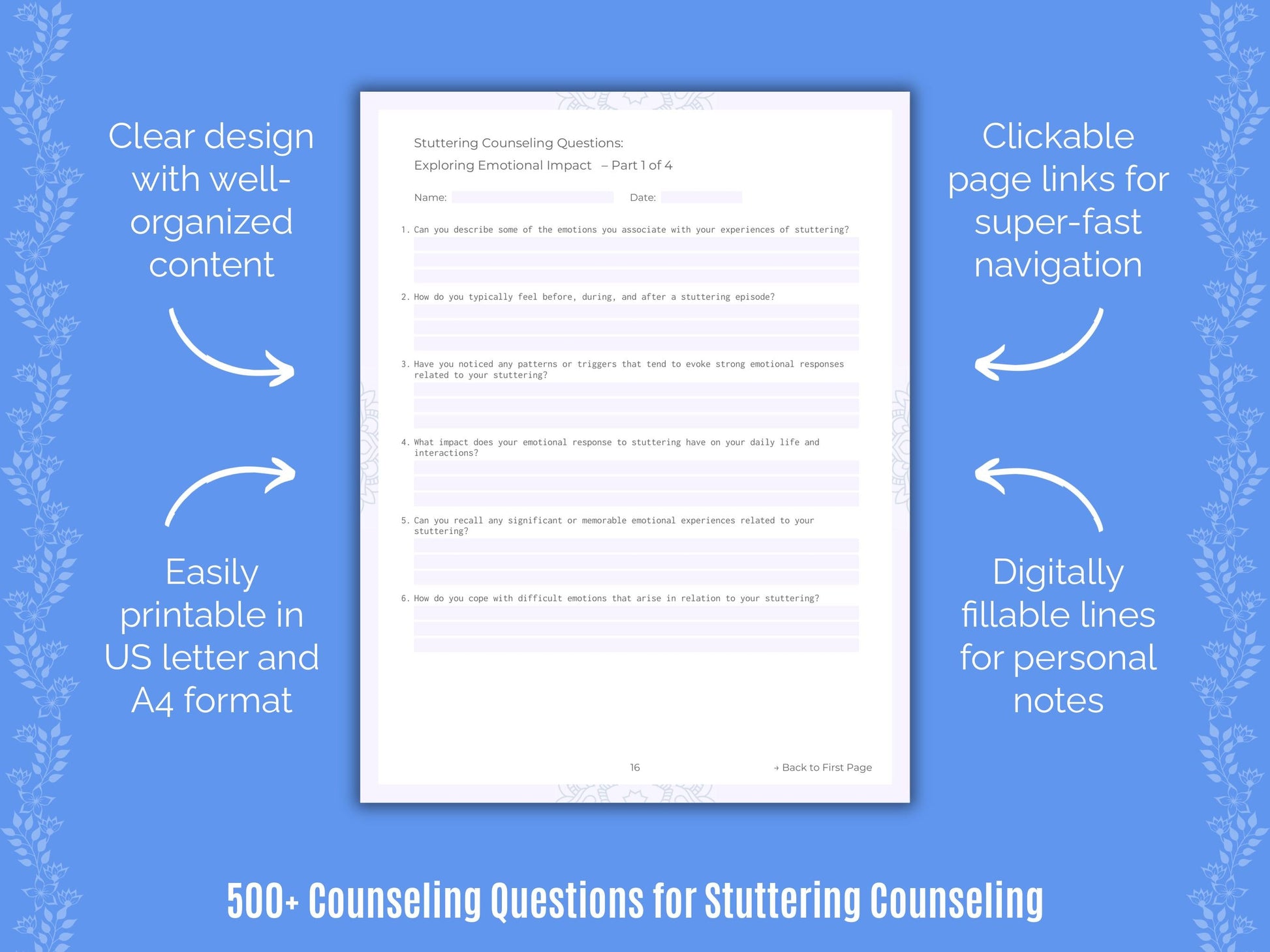 Stuttering Counseling Counseling Templates