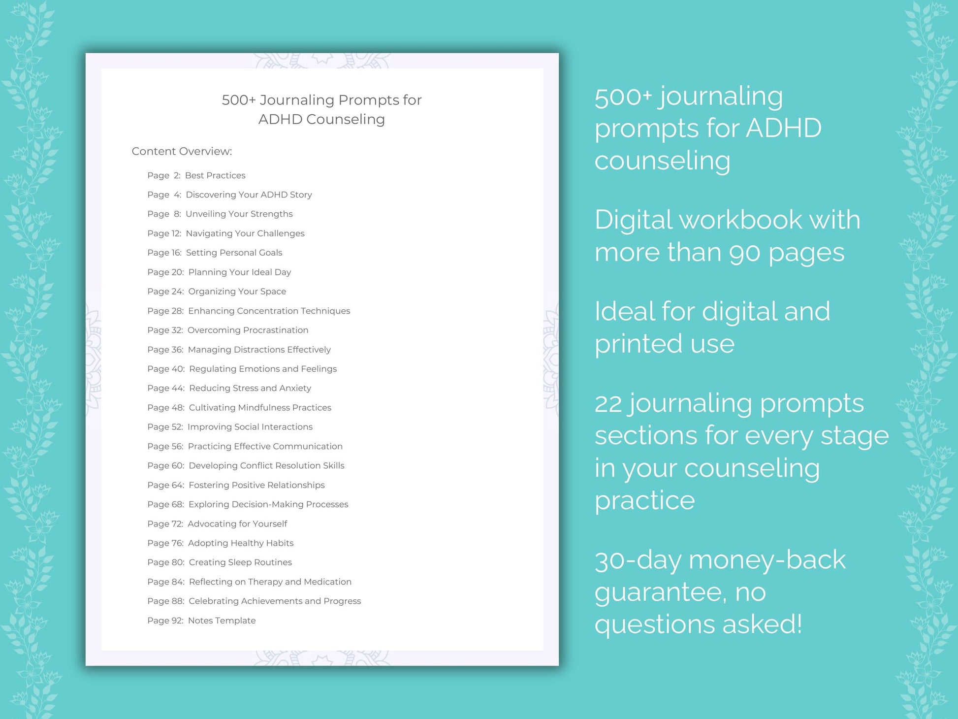 500+ ADHD Journaling Prompts Workbook | Karlstein Publishing