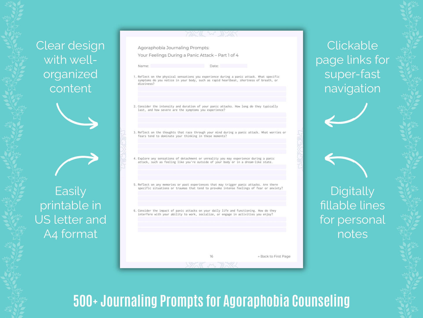 Agoraphobia Counseling Counseling Templates