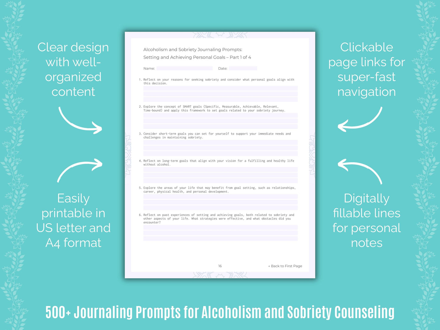 Alcoholism and Sobriety Counseling Counseling Templates