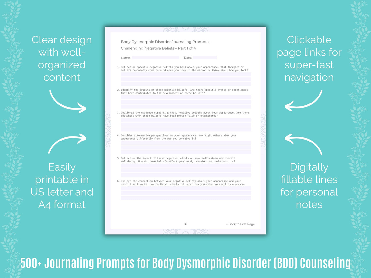 Body Dysmorphic Disorder (BDD) Counseling Counseling Templates