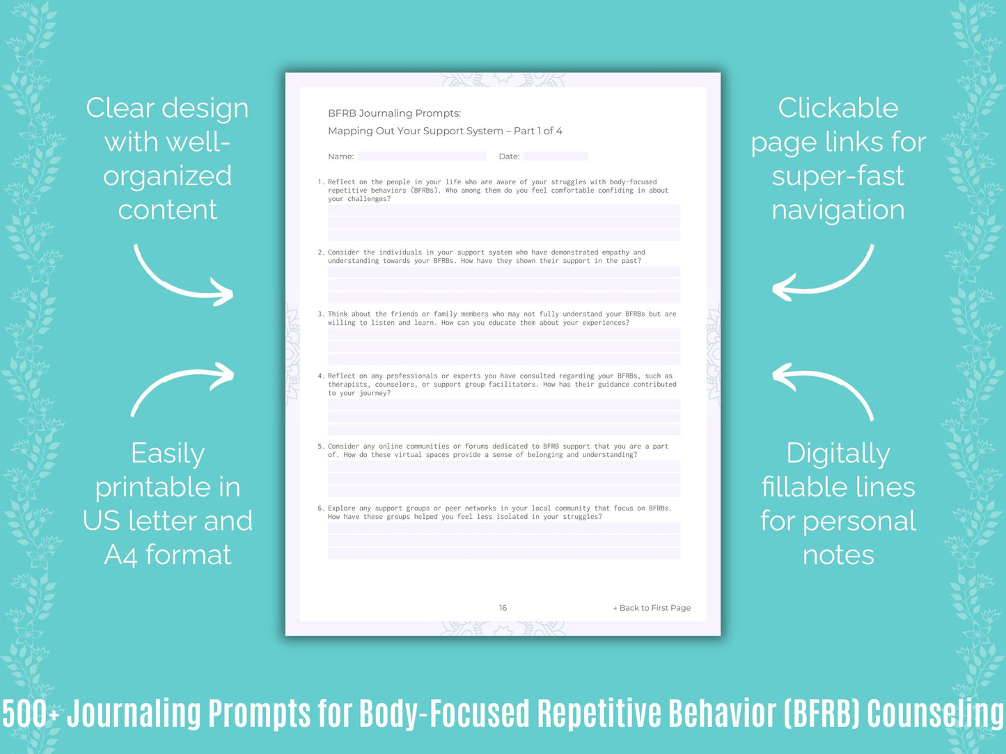 Body-Focused Repetitive Behavior (BFRB) Counseling Counseling Templates