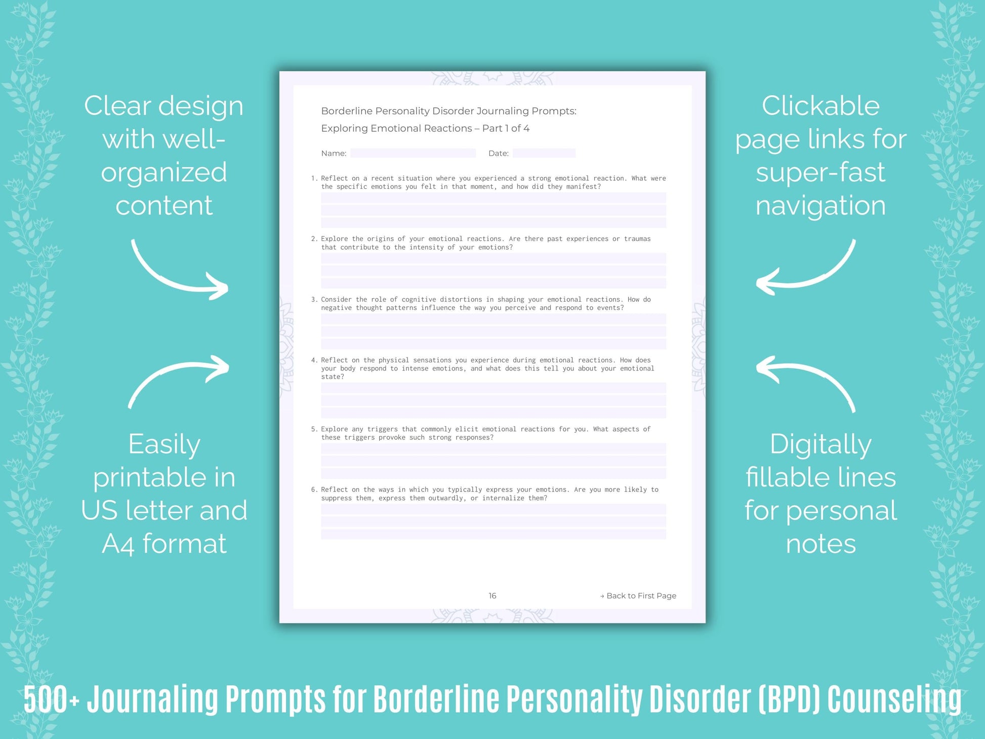 500+ BPD Journaling Prompts Workbook | Karlstein Publishing
