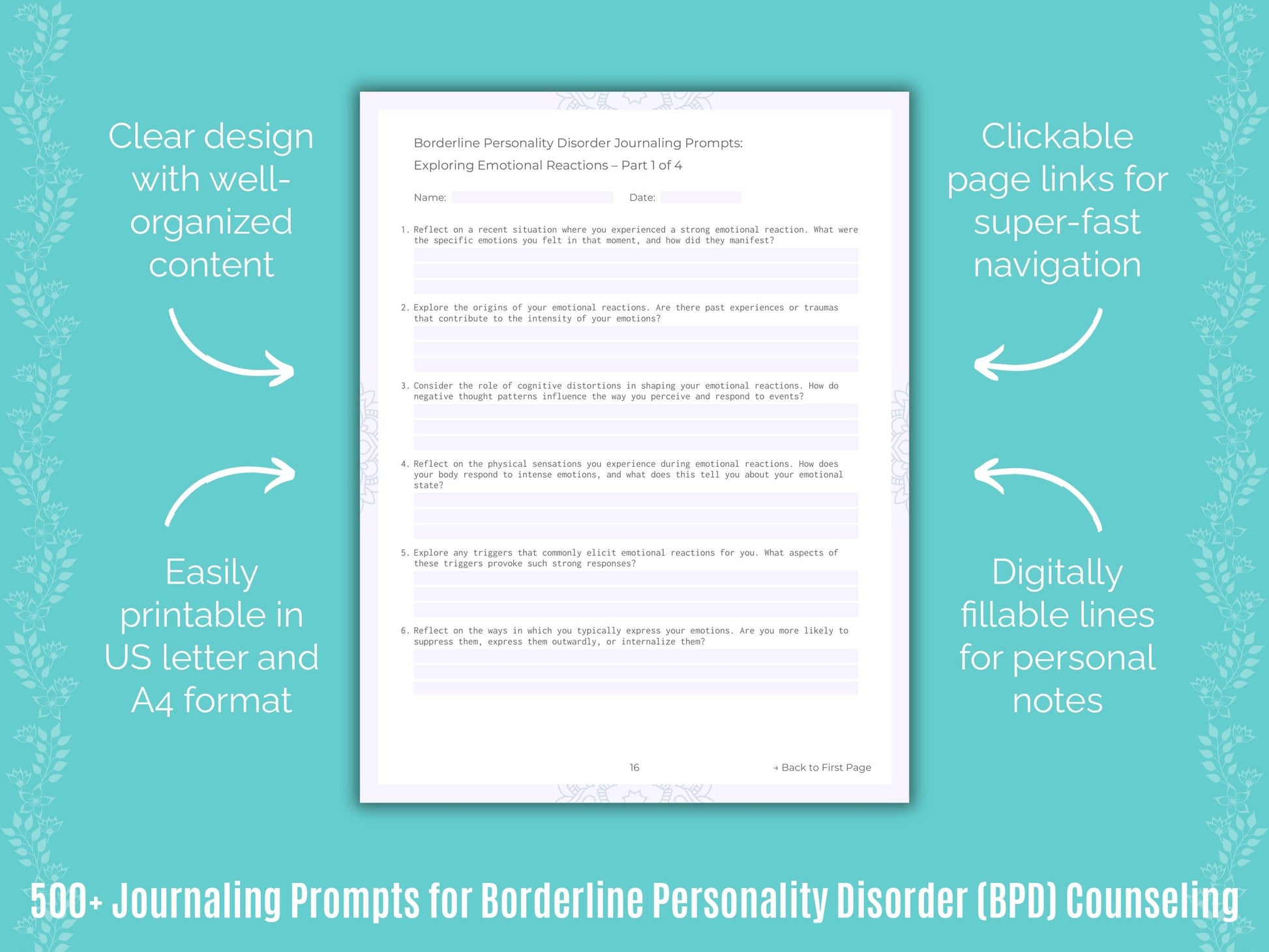 Borderline Personality Disorder (BPD) Counseling Counseling Templates