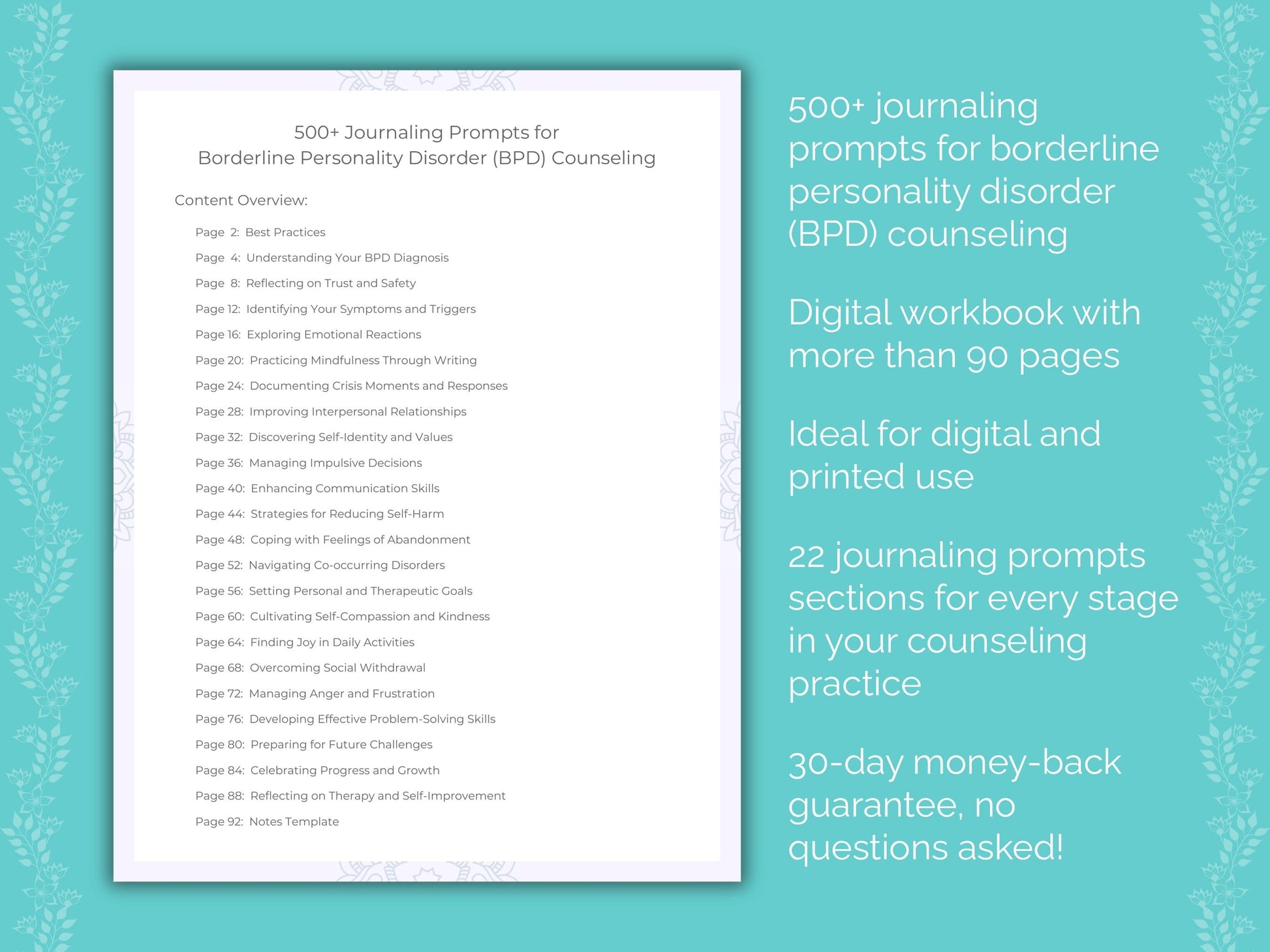 500+ BPD Journaling Prompts Workbook | Karlstein Publishing