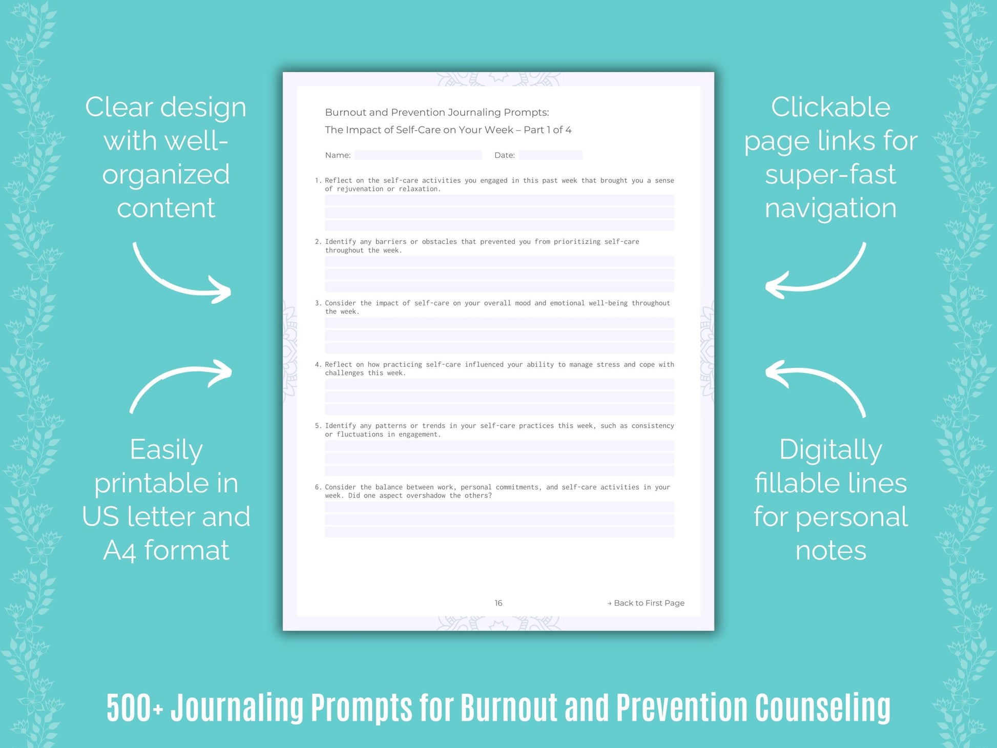 Burnout and Prevention Counseling Counseling Templates