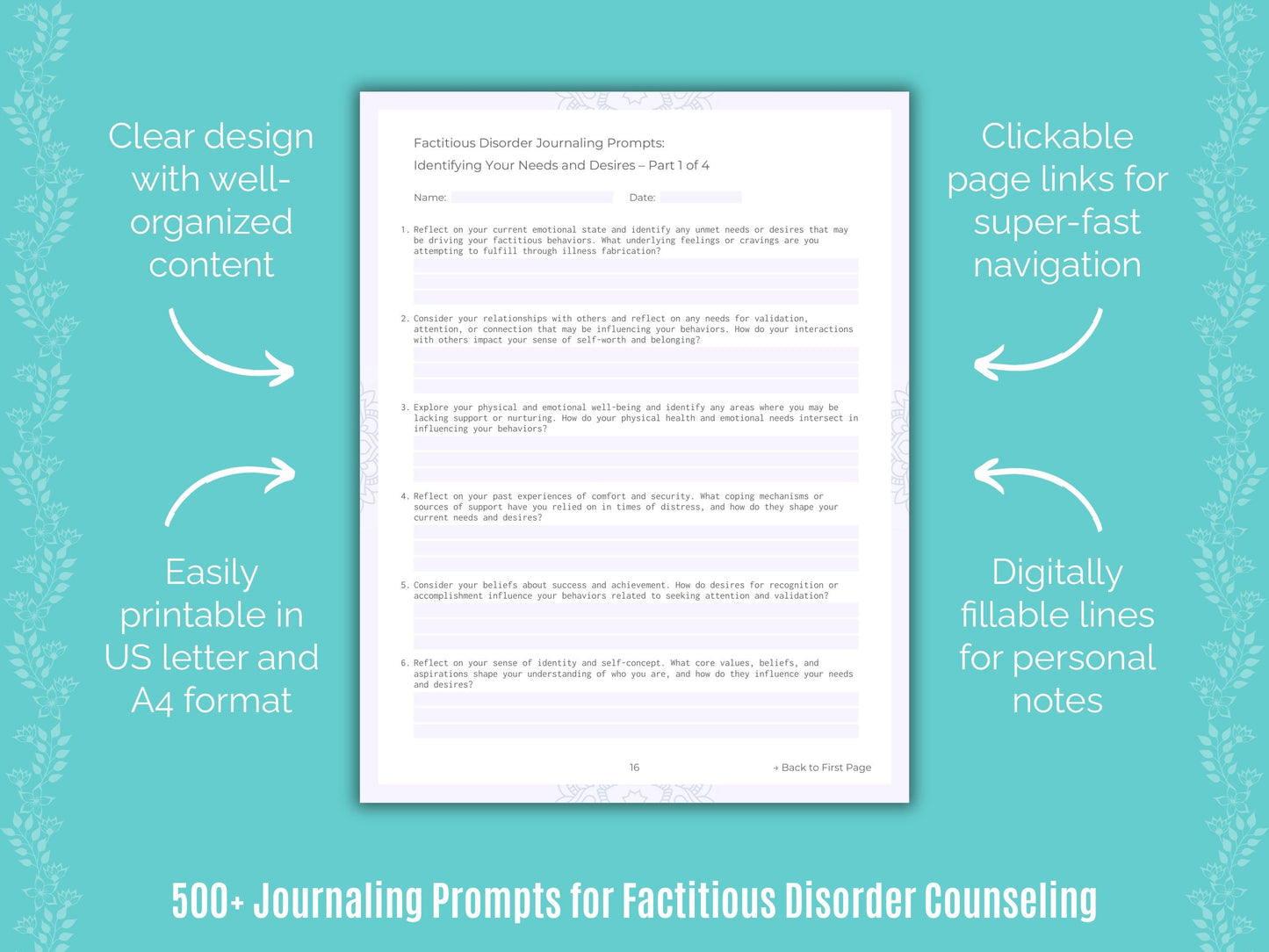 Factitious Disorder Counseling Counseling Templates