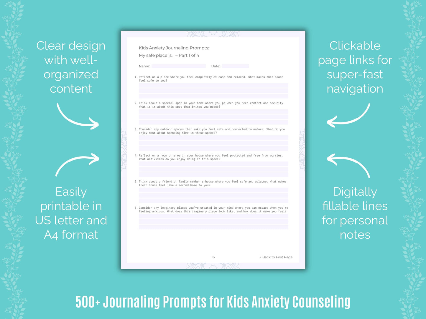 Kids Anxiety Counseling Counseling Templates