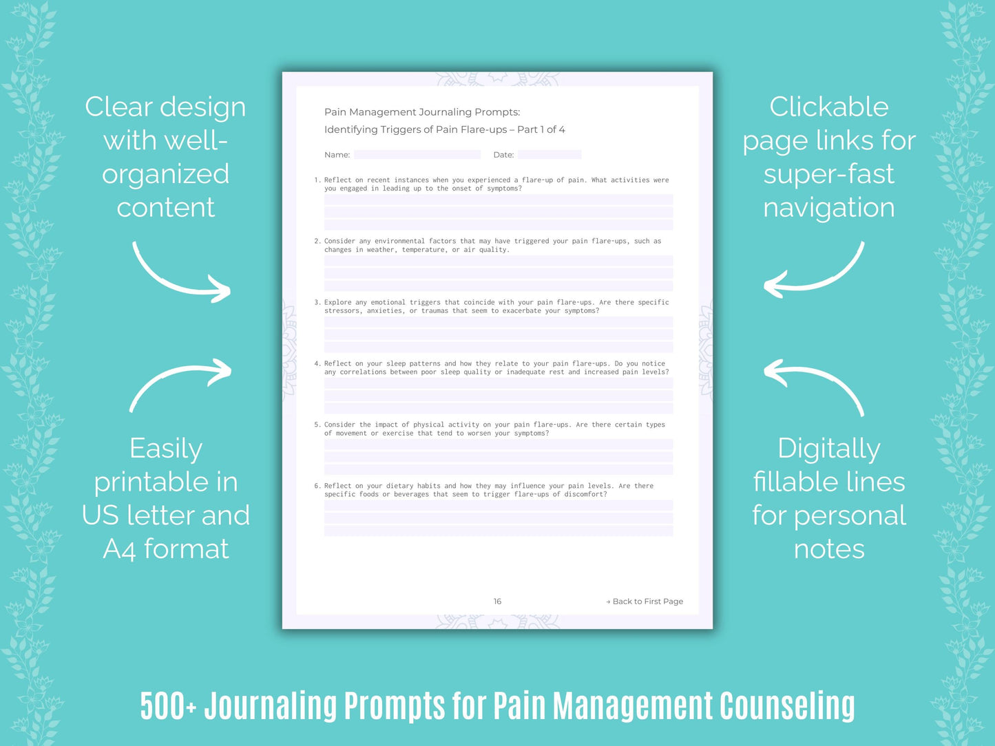 Pain Management Counseling Counseling Templates