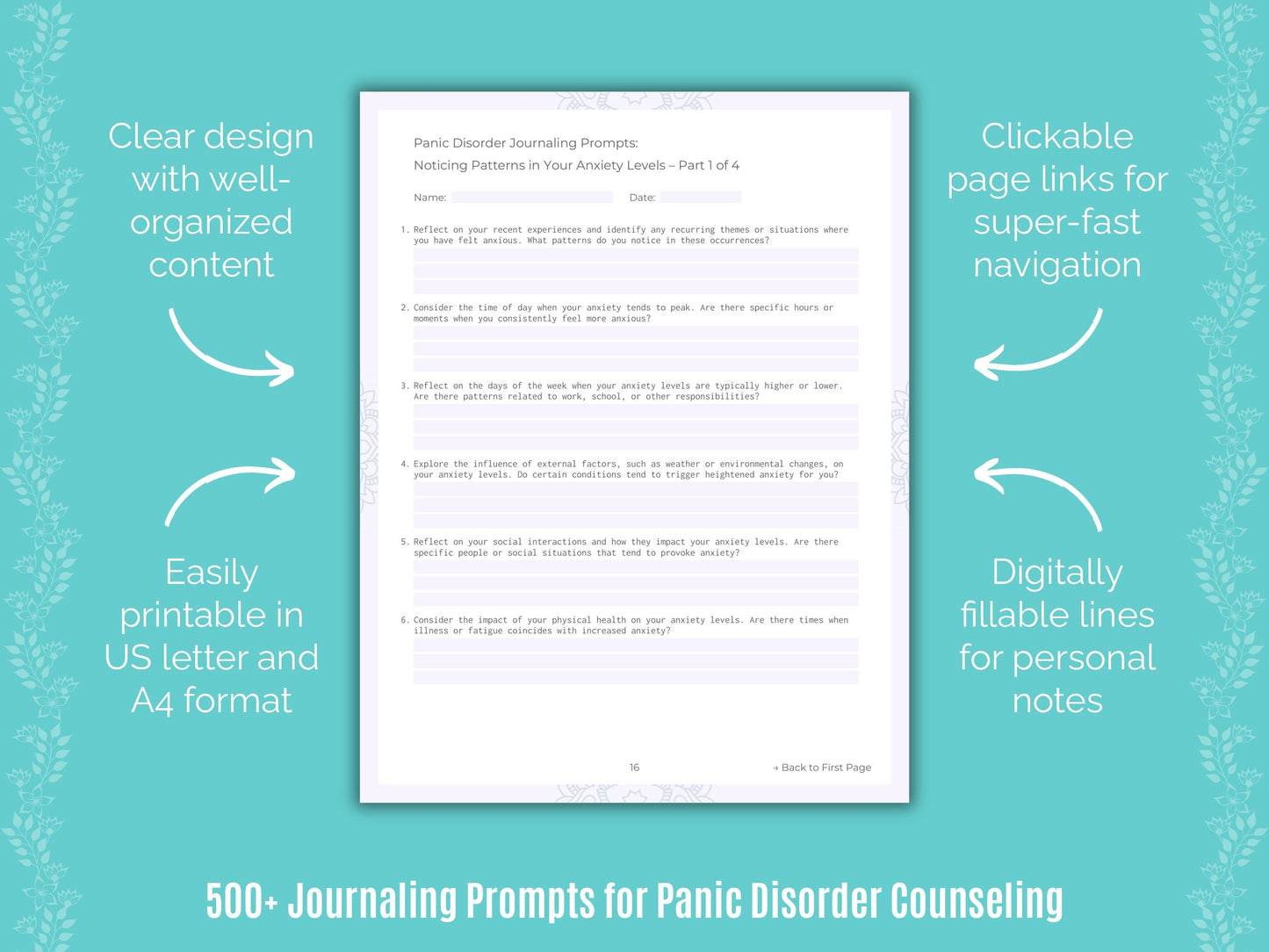 Panic Disorder Counseling Counseling Templates