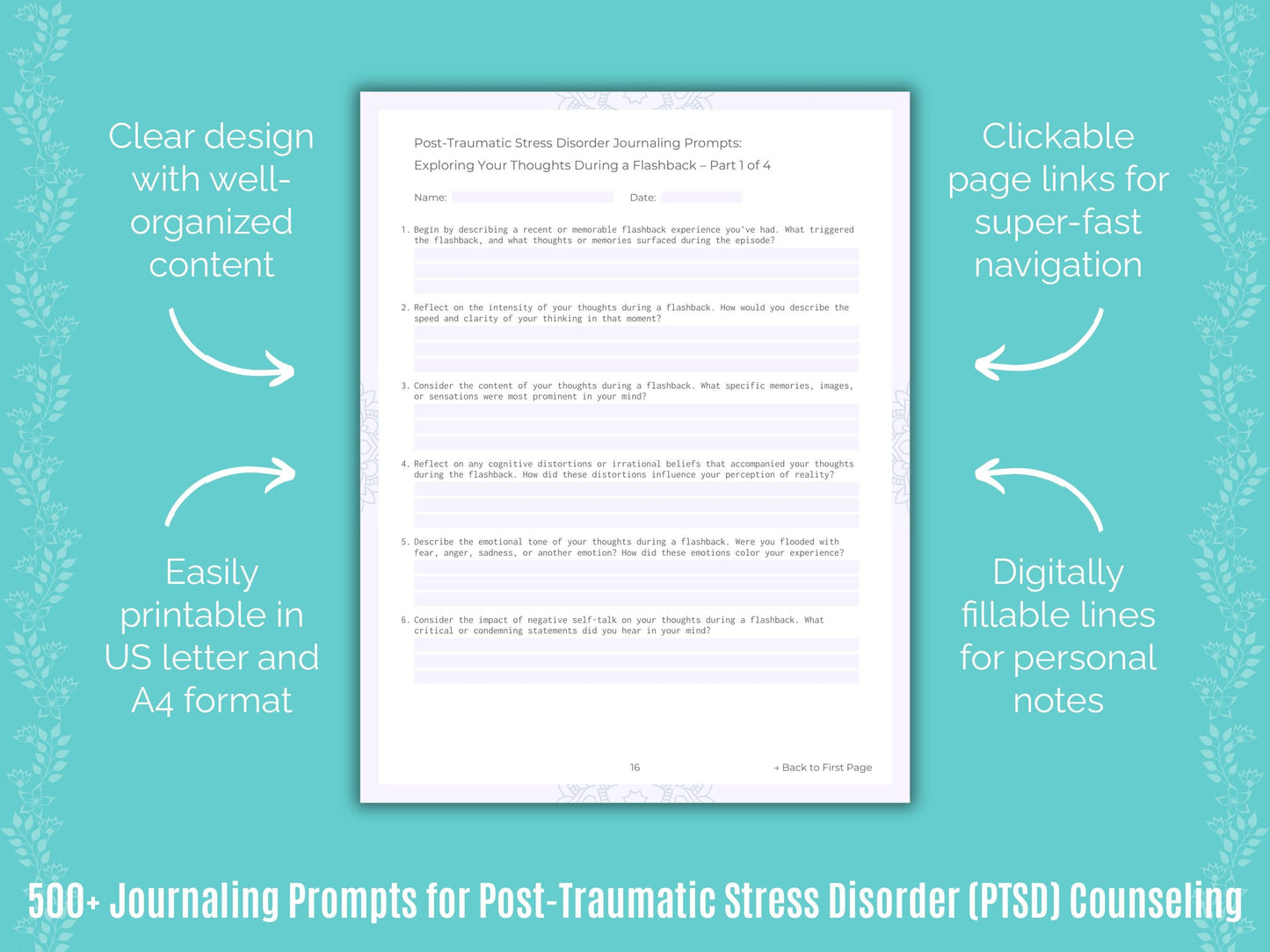 Post-Traumatic Stress Disorder (PTSD) Counseling Counseling Templates