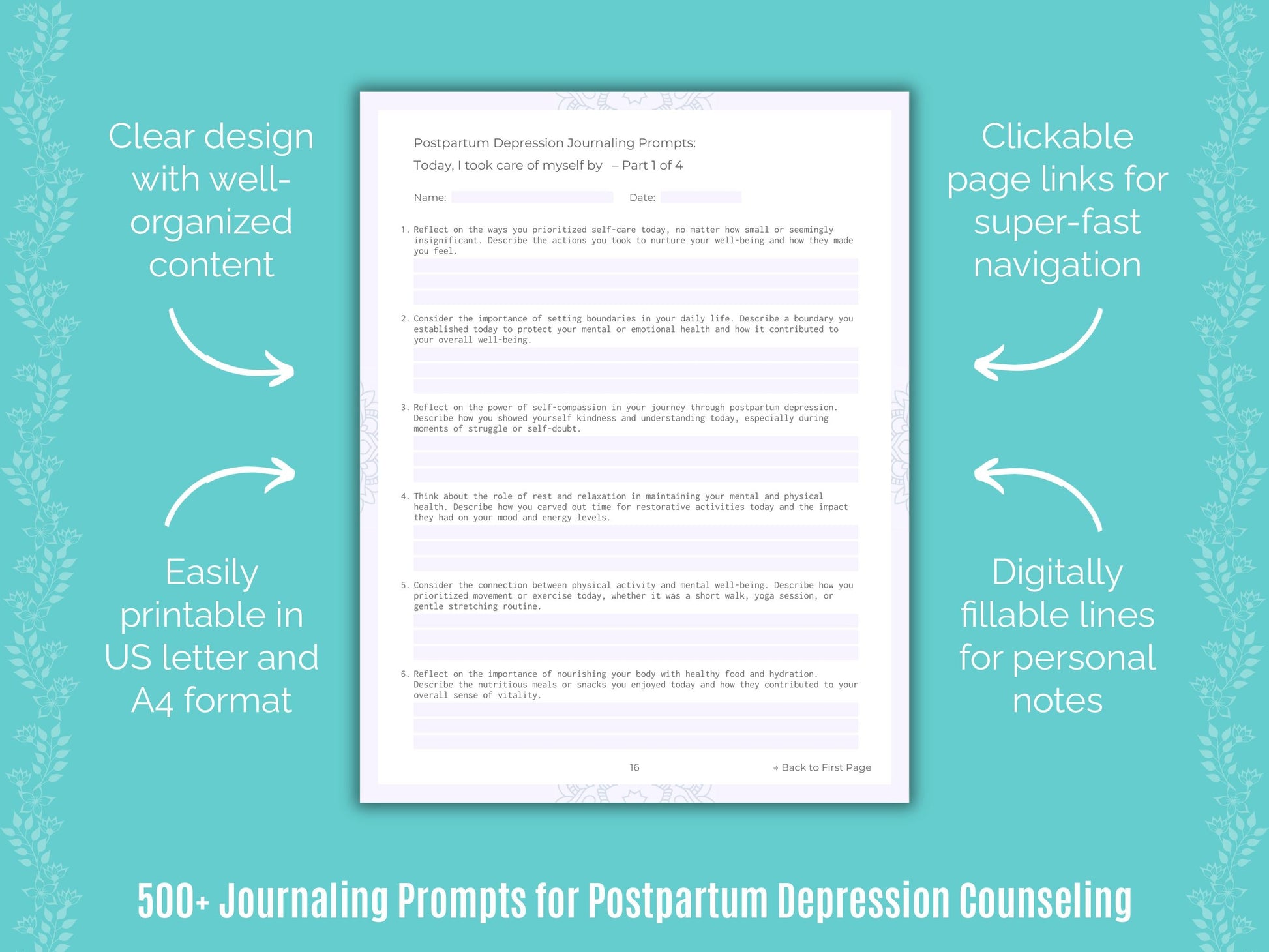 Postpartum Depression Counseling Counseling Templates