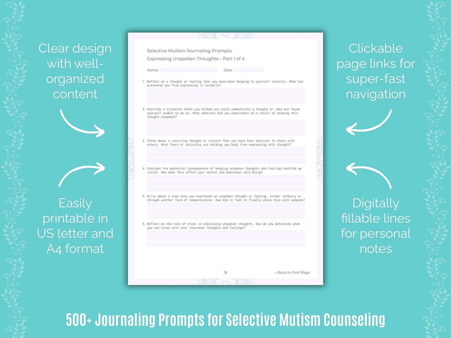 Selective Mutism Counseling Counseling Templates