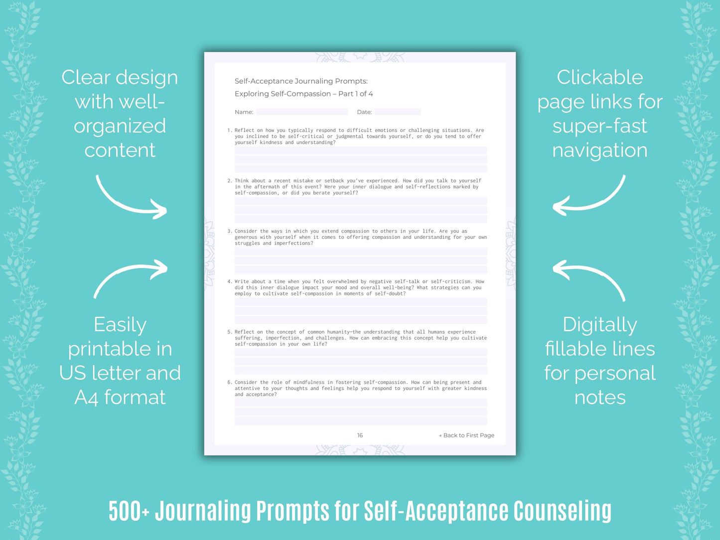 Self-Acceptance Counseling Counseling Templates