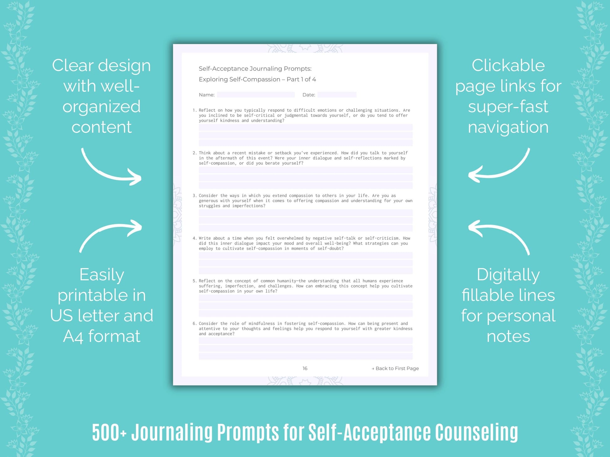 Self-Acceptance Counseling Counseling Templates