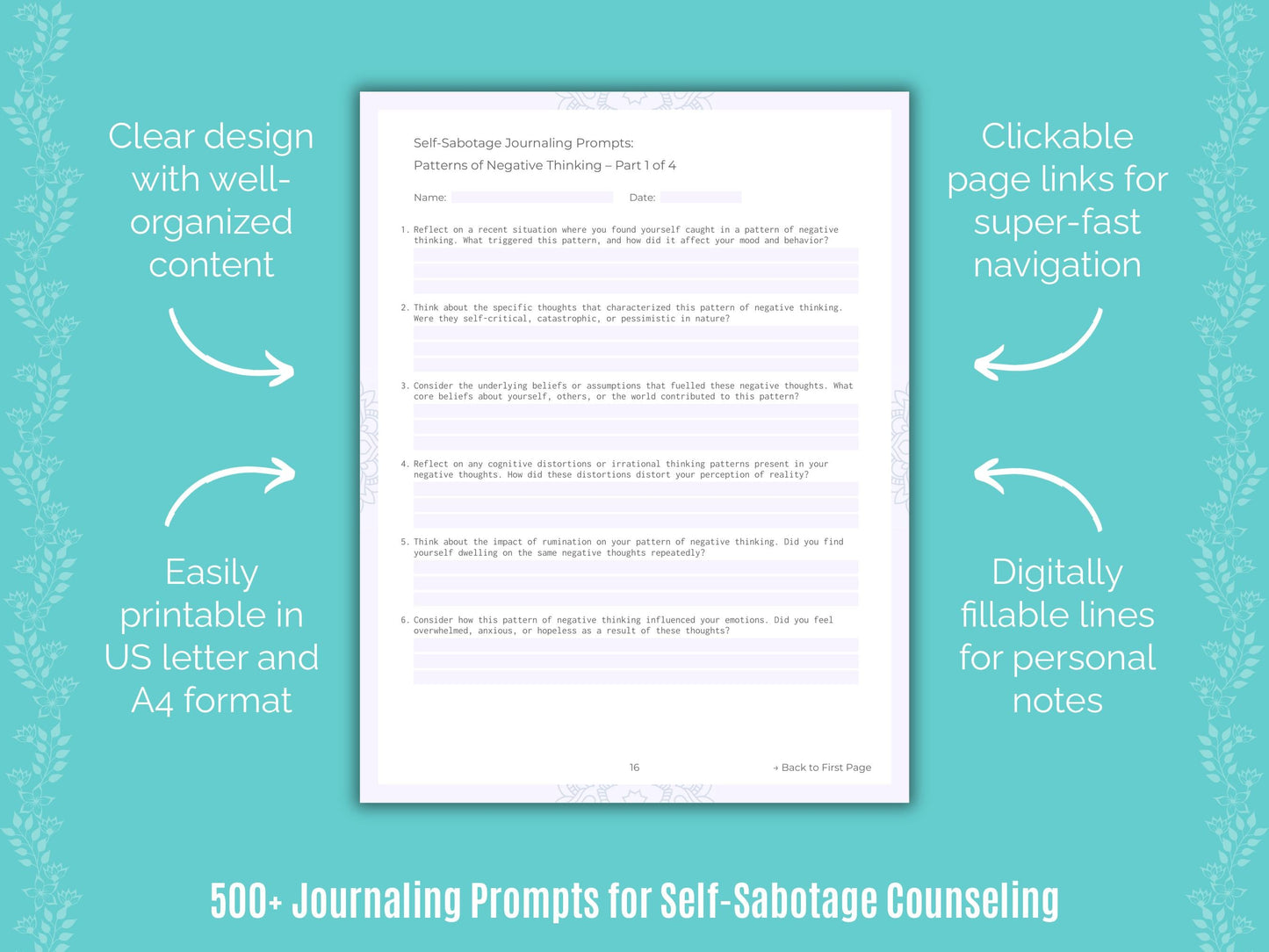 Self-Sabotage Counseling Counseling Templates