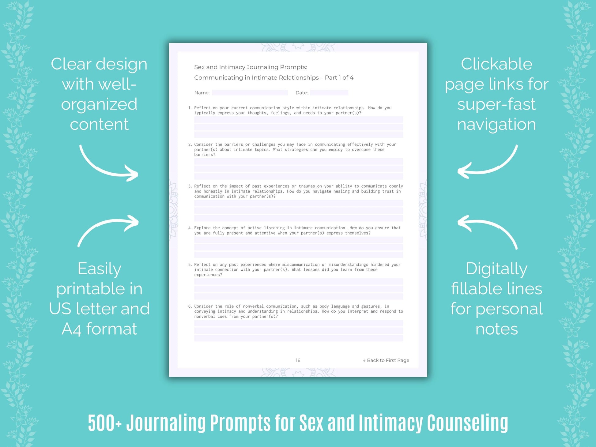 Sex and Intimacy Counseling Counseling Templates