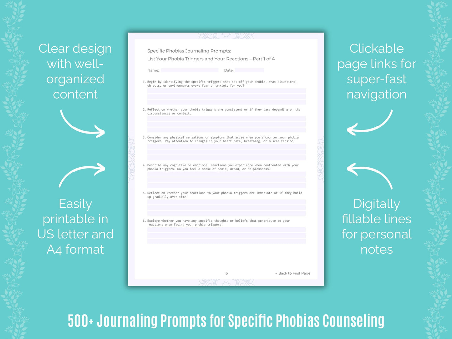 Specific Phobias Counseling Counseling Templates