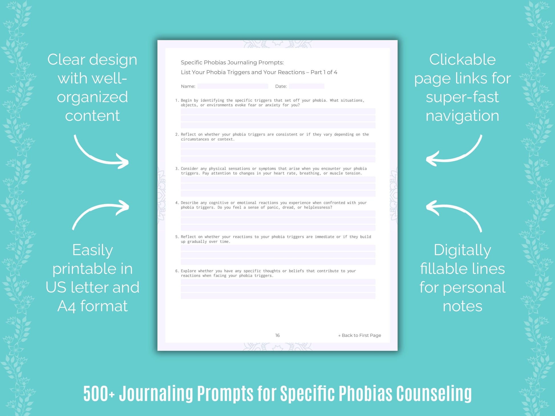 Specific Phobias Counseling Counseling Templates