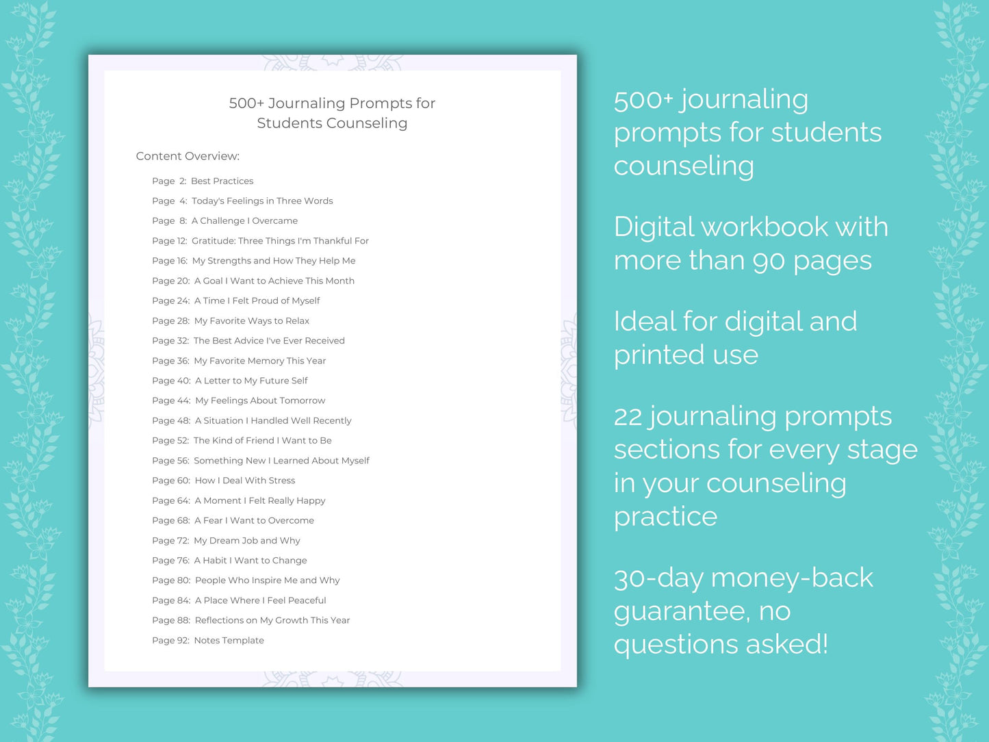 Students Counseling Therapist Worksheets