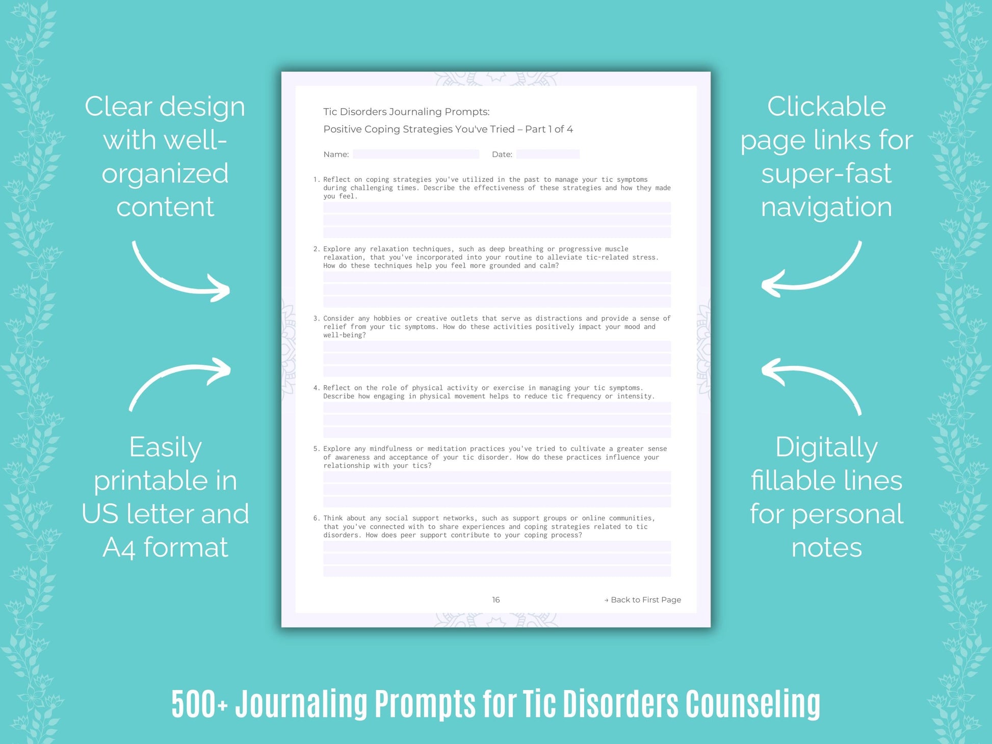 Tic Disorders Counseling Counseling Templates