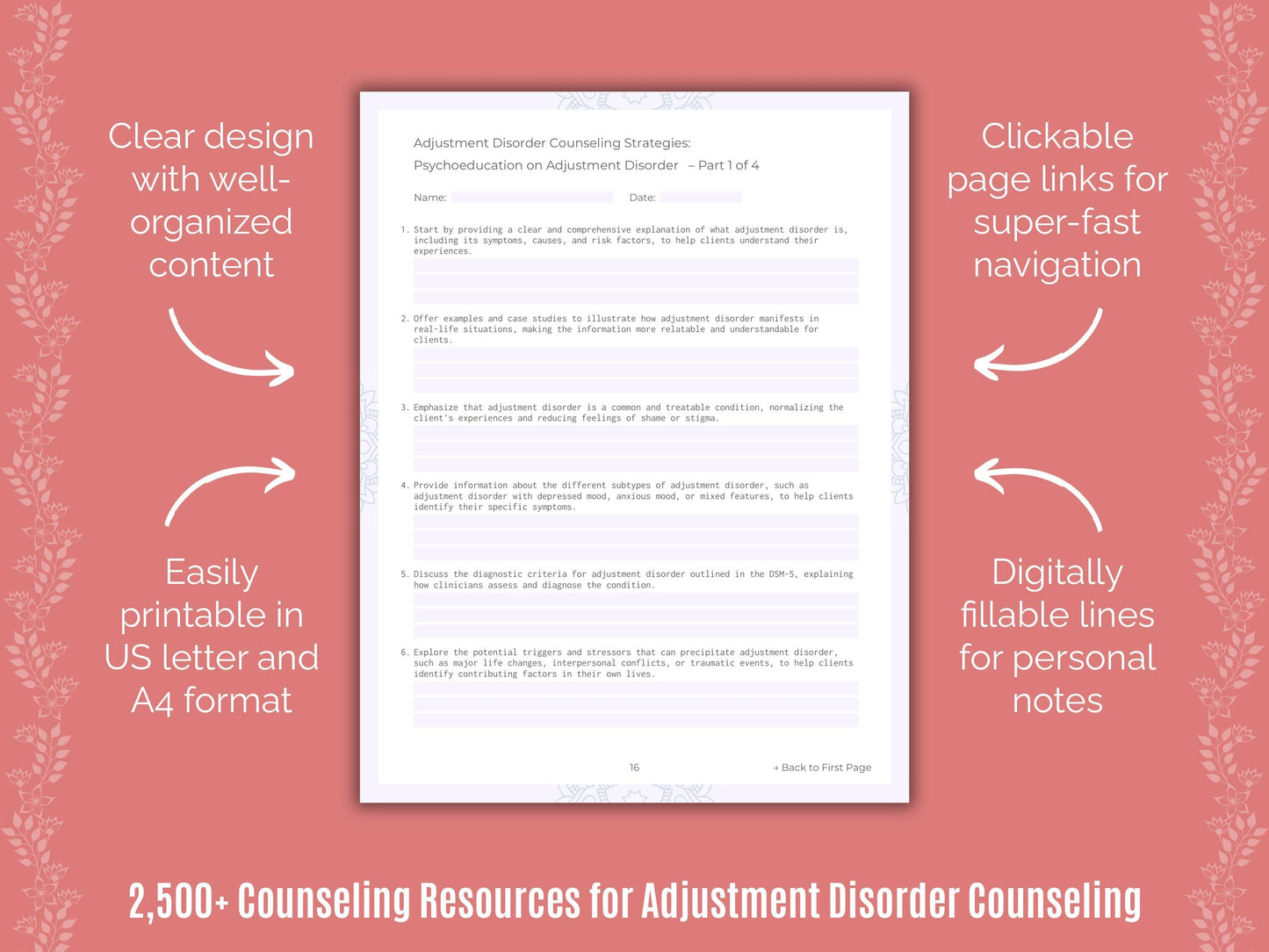 Adjustment Disorder Counseling Counselor Cheat Sheets