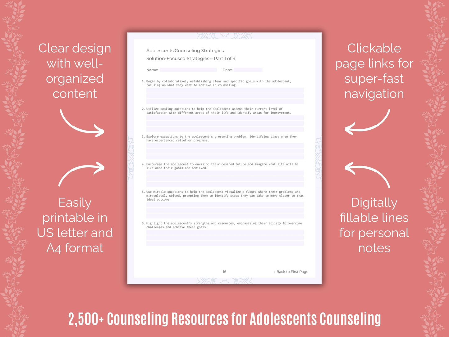 Adolescents Counseling Counselor Cheat Sheets