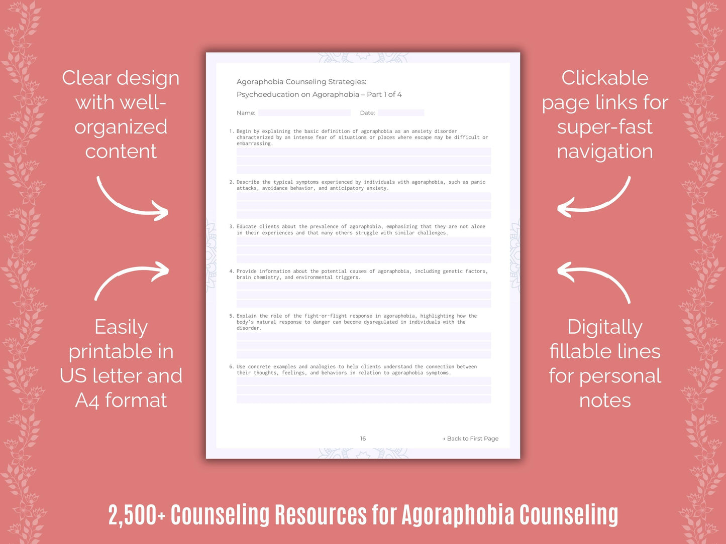 Agoraphobia Counseling Counselor Cheat Sheets