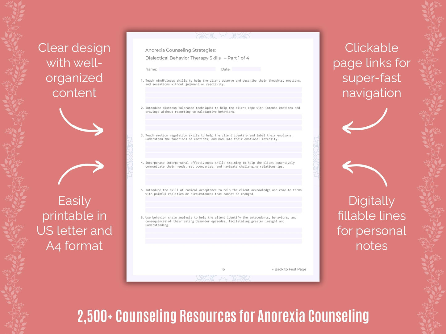 Anorexia Counseling Counselor Cheat Sheets