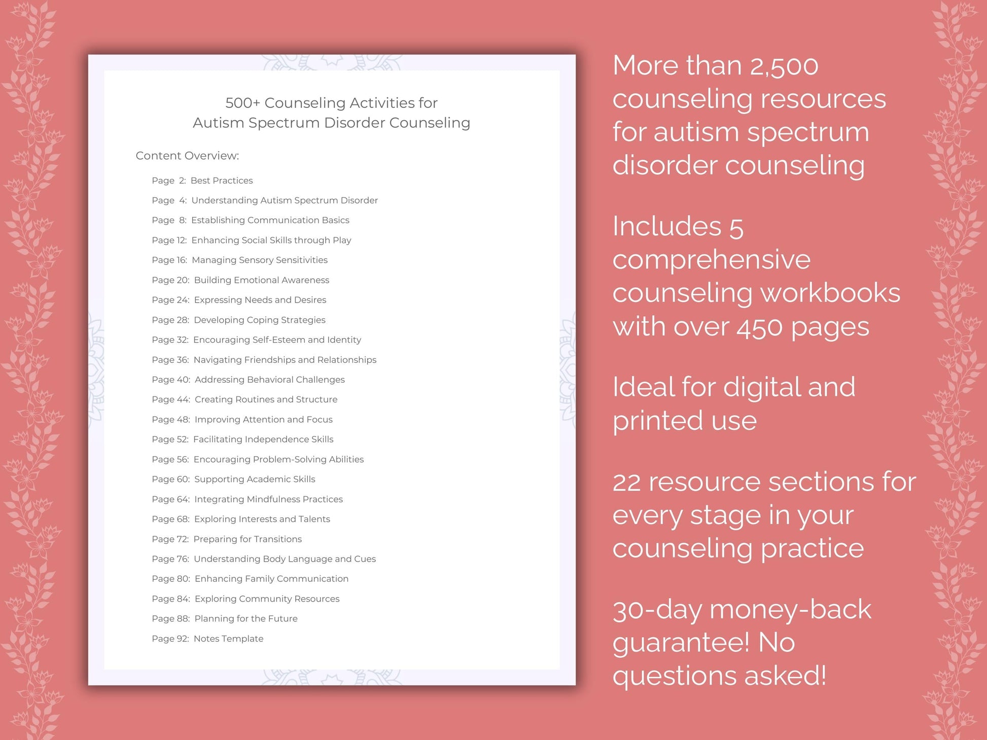 Autism Spectrum Disorder Counseling Counseling Templates