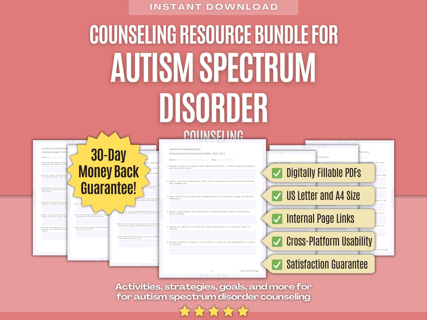 Autism Spectrum Disorder Counseling Psychology Workbooks