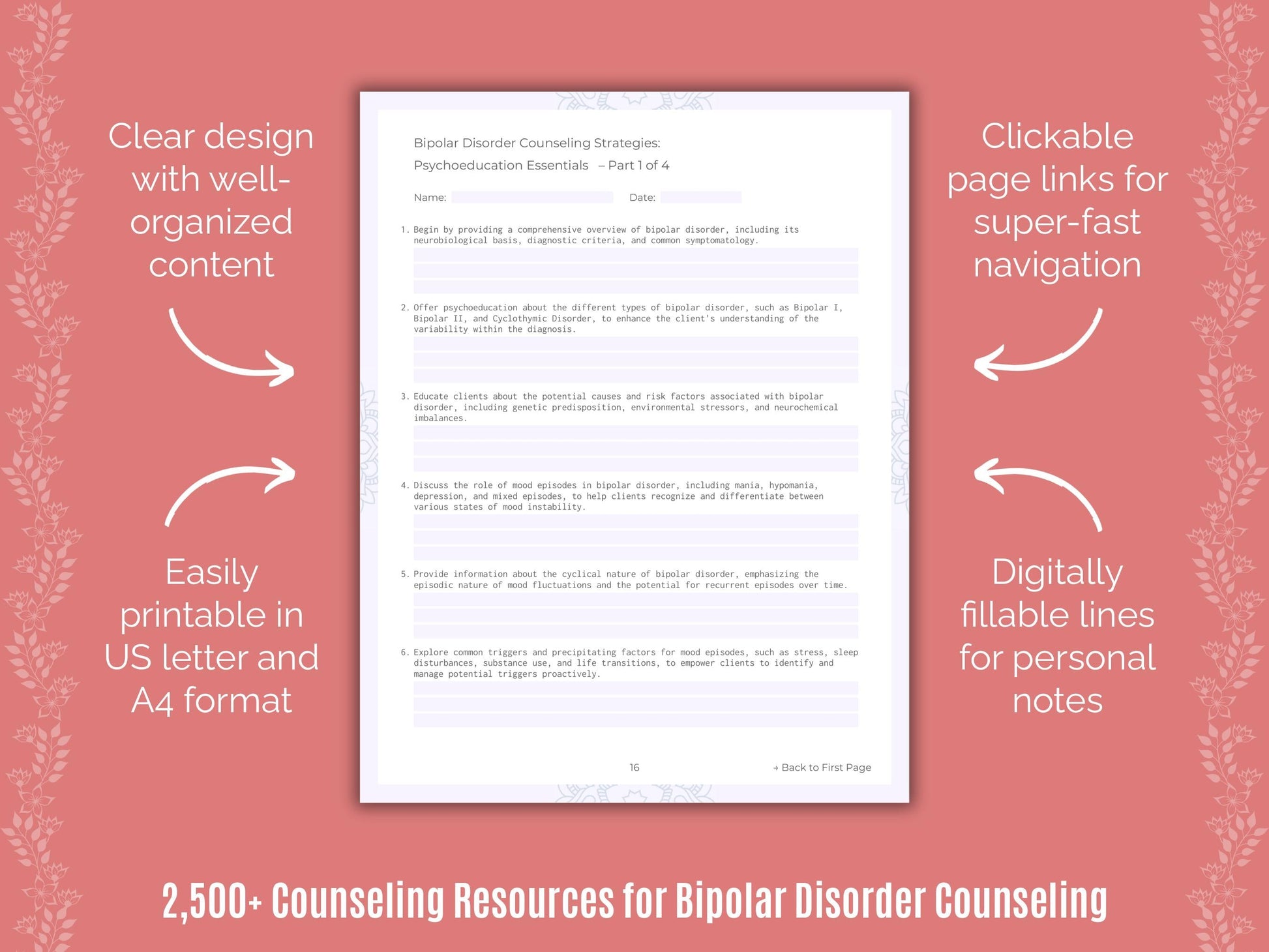 Bipolar Disorder Counseling Counselor Cheat Sheets