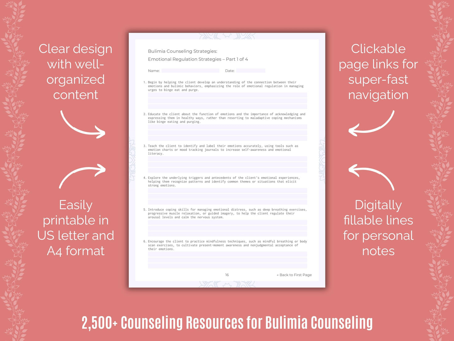 Bulimia Counseling Counselor Cheat Sheets