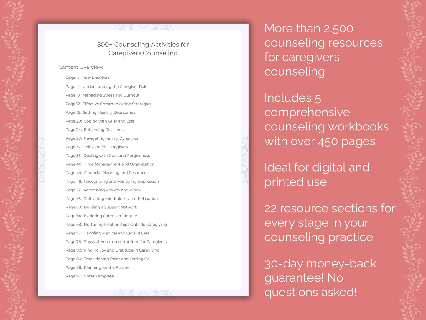 Caregivers Counseling Counseling Templates