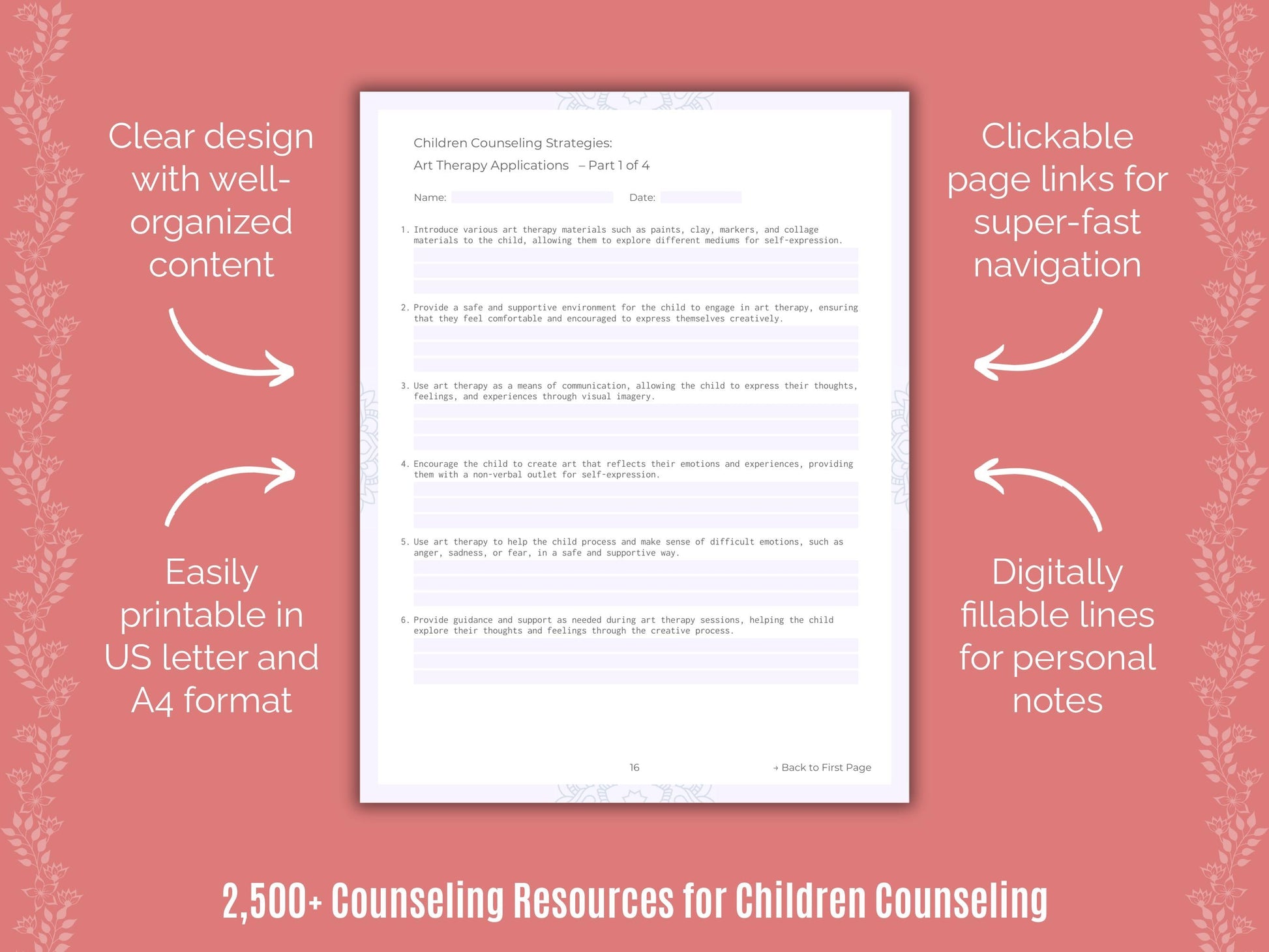 Children Counseling Counselor Cheat Sheets