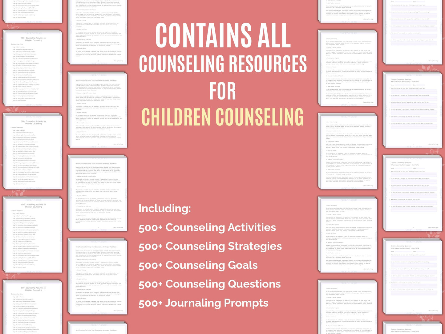 Children Counseling Therapist Worksheets