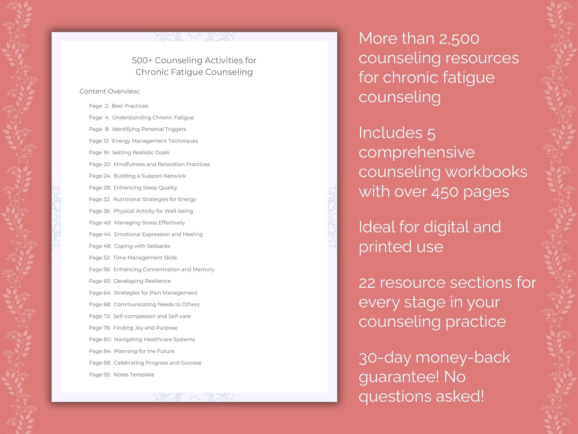 Chronic Fatigue Counseling Counseling Templates