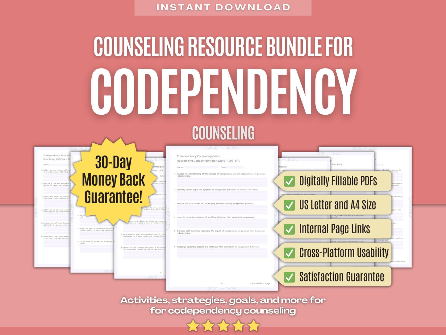 Codependency Counseling Psychology Workbooks