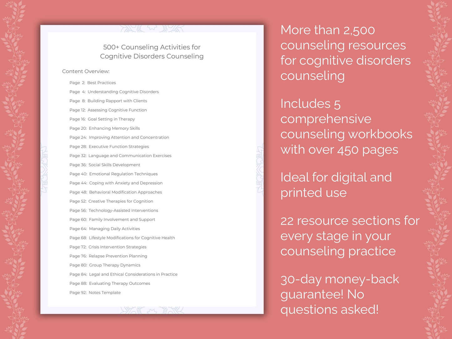 Cognitive Disorders Counseling Counseling Templates