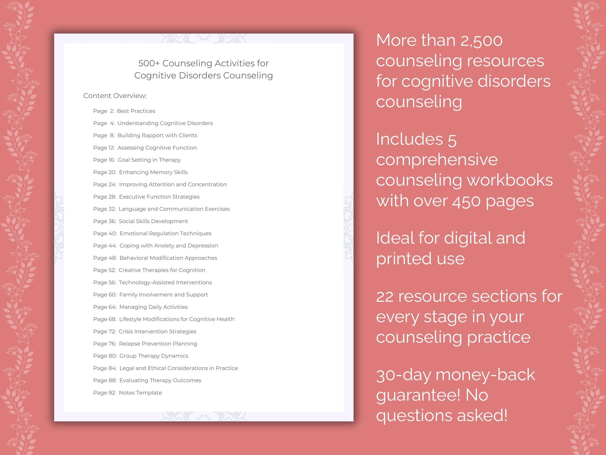 Cognitive Disorders Counseling Counseling Templates