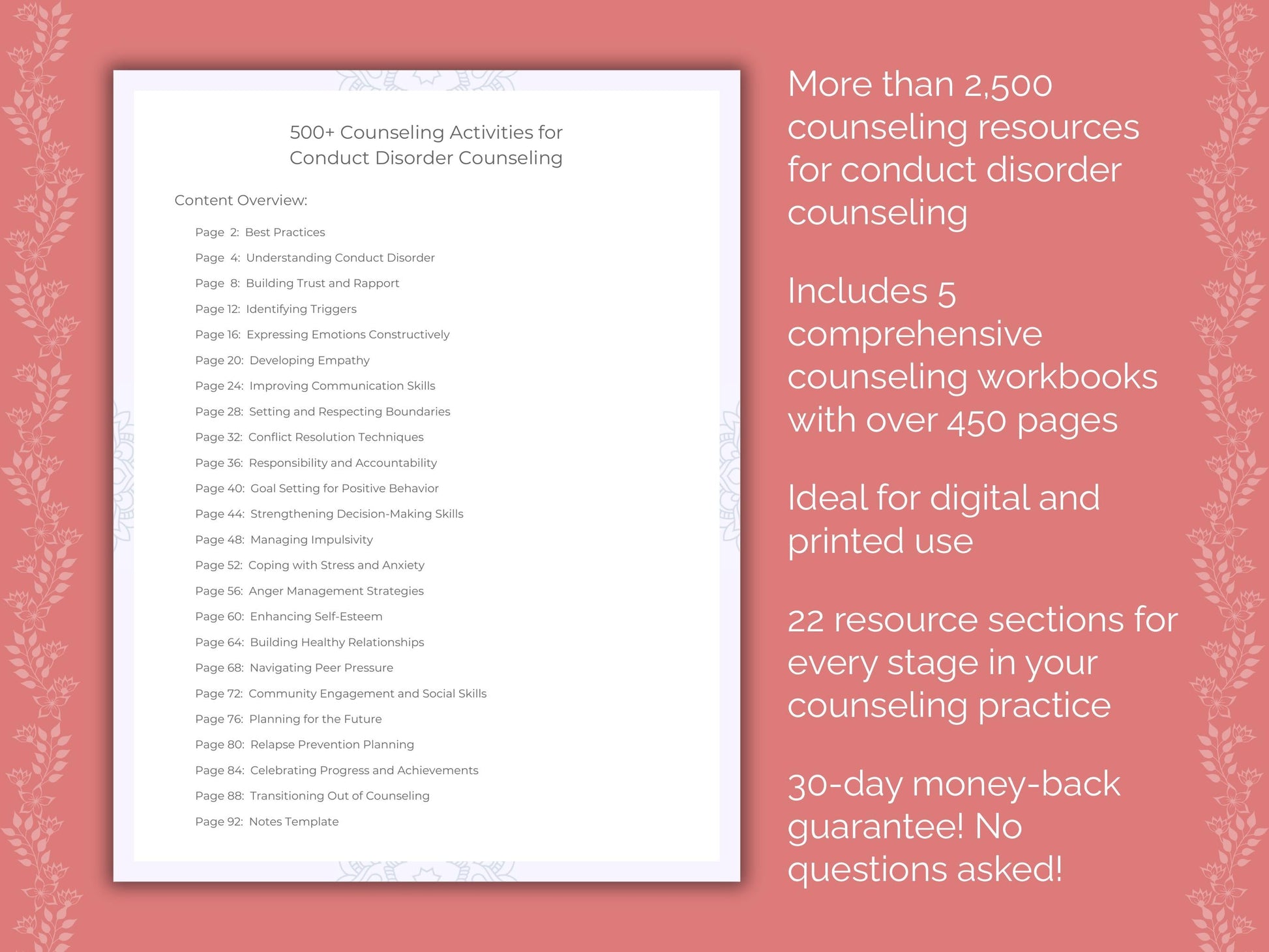 Conduct Disorder Counseling Counseling Templates